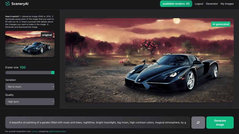 SceneryAI preview