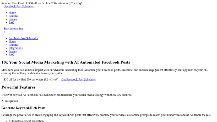 Facebook Post Scheduler preview