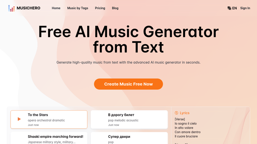 MusicHero.ai preview