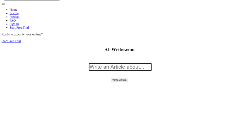 AI Writer preview