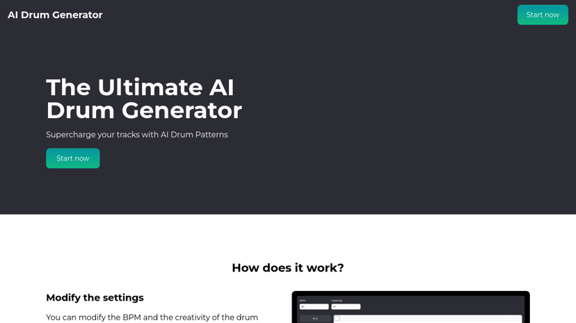 AI Drum Generator preview
