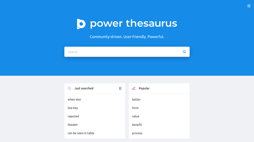 Power Thesaurus preview