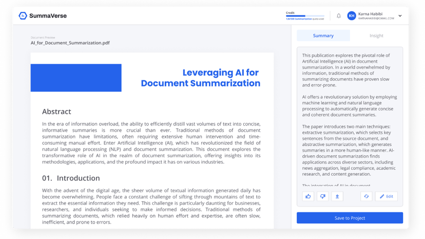 SummaVerse preview