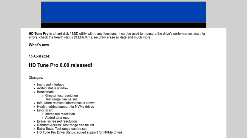 HD Tune preview