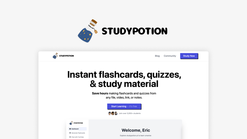 Study Potion AI preview