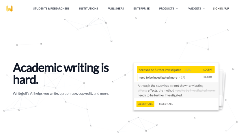 Writefull preview