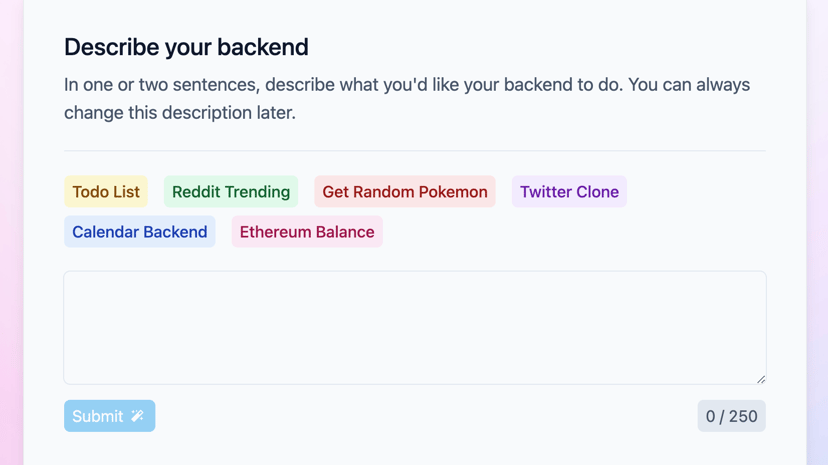 Auto Backend preview