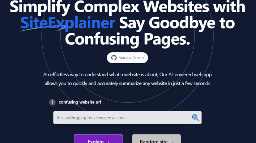 SiteExplainer preview