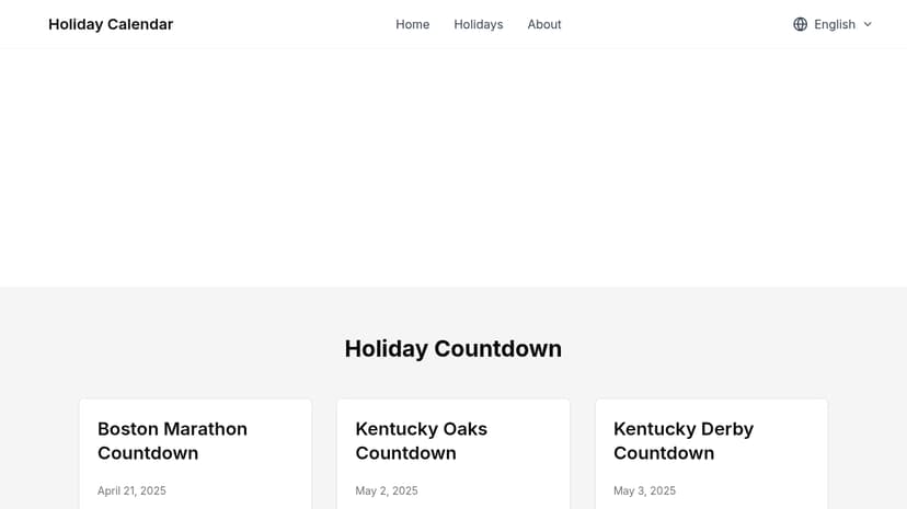 Holiday Calendar preview