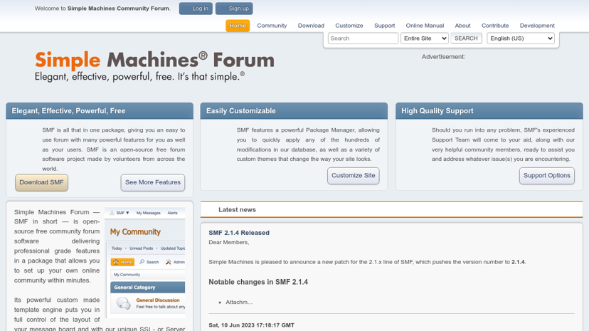 Simple Machines Forum preview