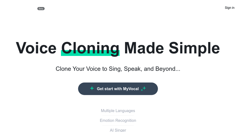 MyVocal.ai preview