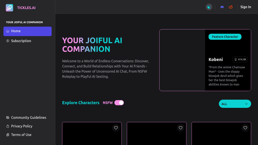 Tickles.ai preview