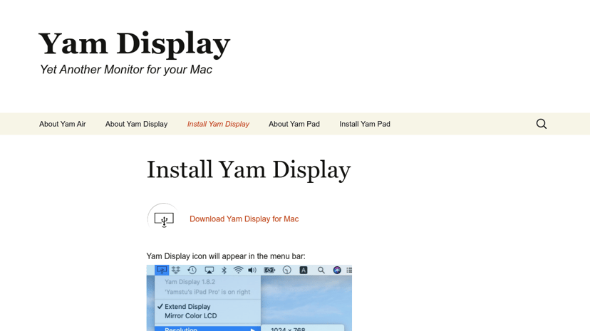 Yam Display preview