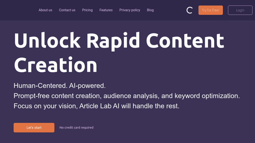 Article Lab AI preview