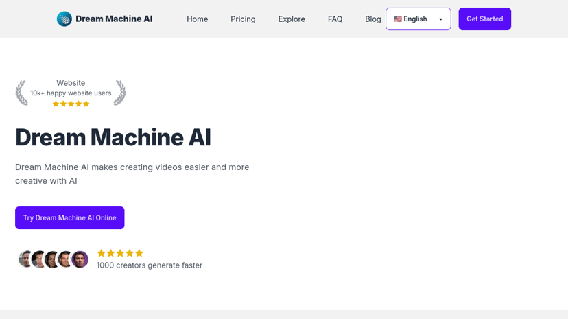 Dream Machine AI preview