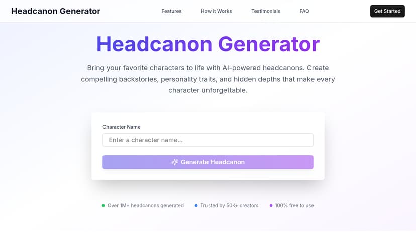 Headcanon Generator preview