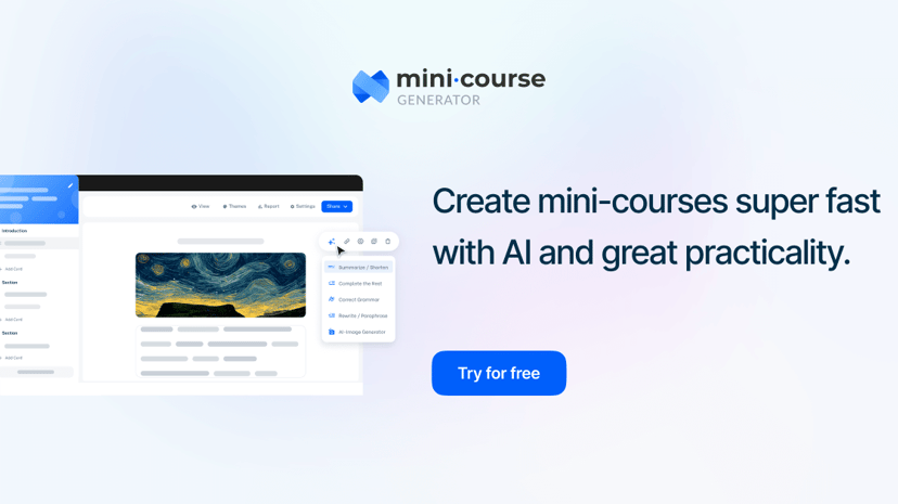 Mini Course Generator preview