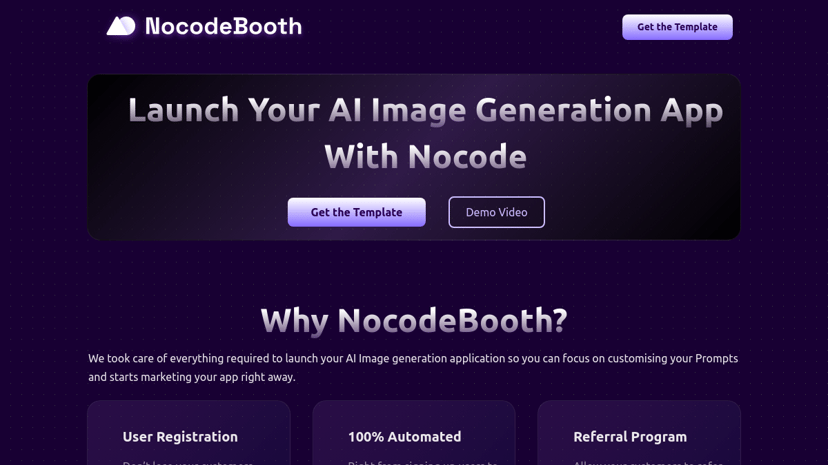 NocodeBooth preview