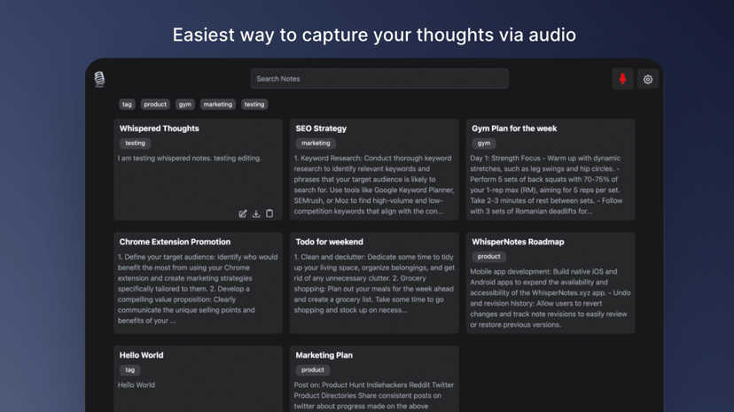 WhisperNotes preview