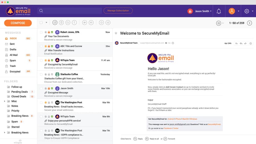 SecureMyEmail preview