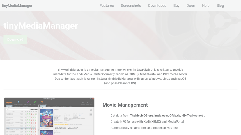 tinyMediaManager preview