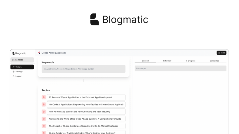 Blogmatic preview