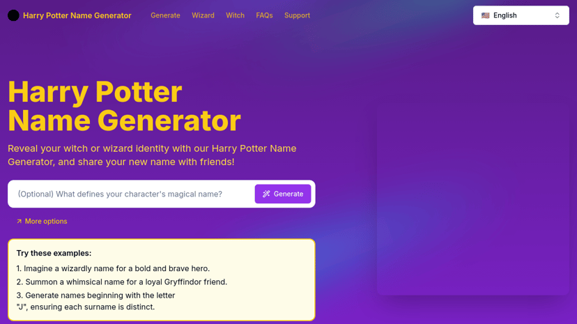 Harry Potter Name Generator preview