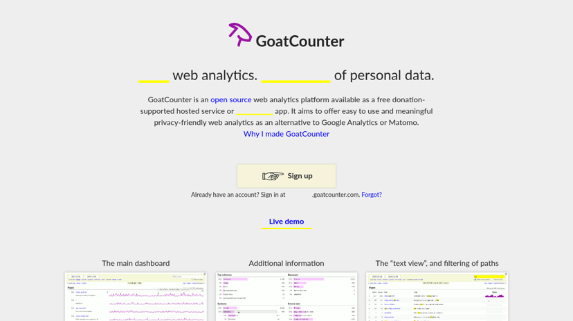 GoatCounter preview
