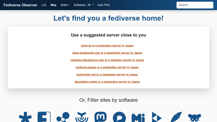 Fediverse Observer preview