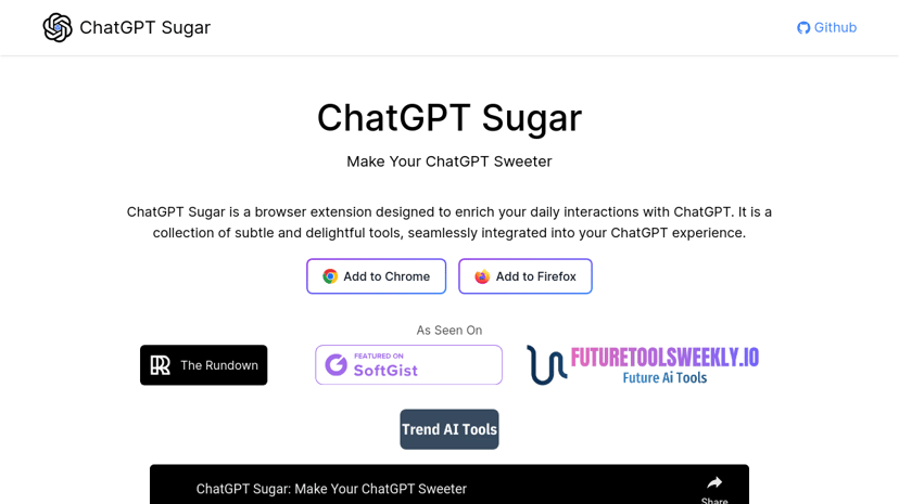 ChatGPT Sugar preview