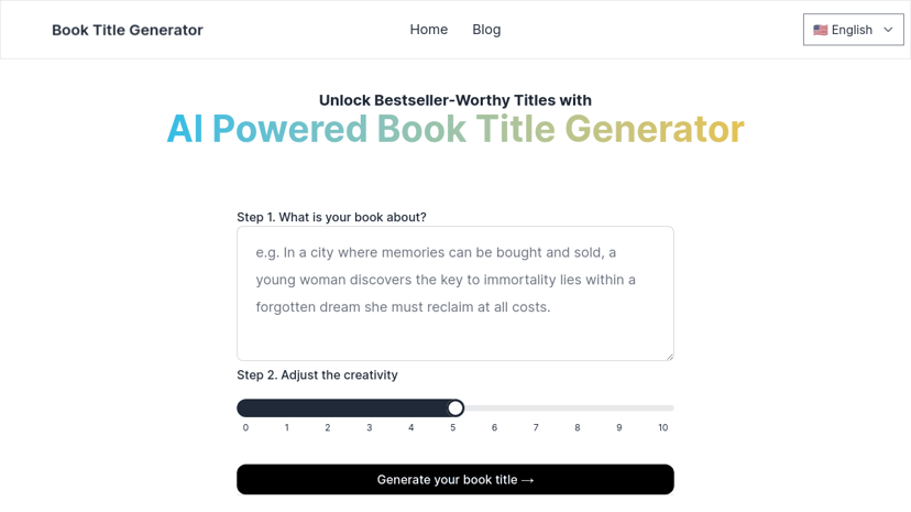 AI Book Title Generator preview