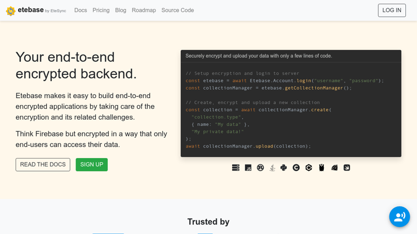 Etebase preview