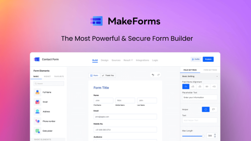 MakeForms preview
