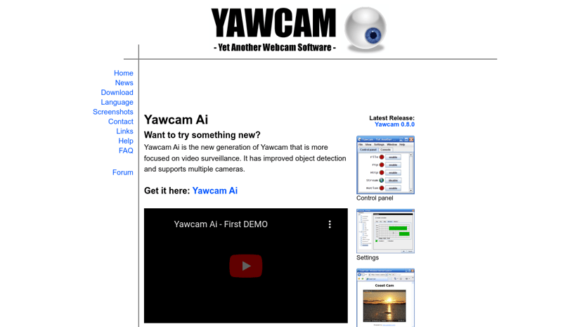 Yawcam preview